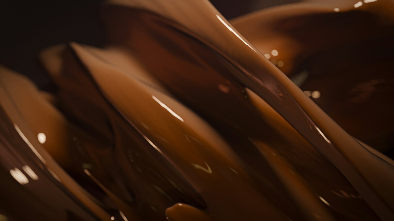 Warm melted chocolate close up