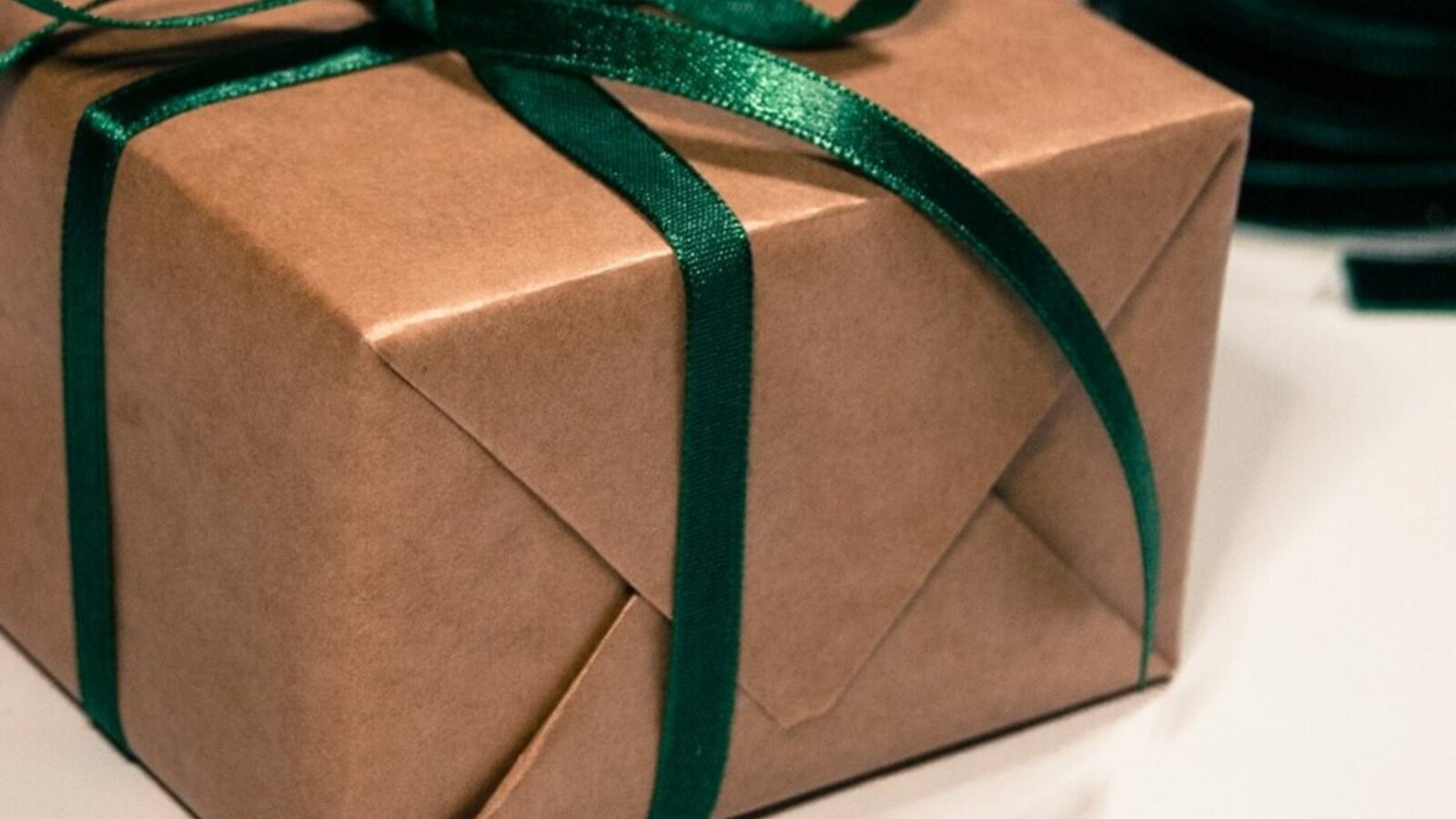 A wrapped parcel tied with string